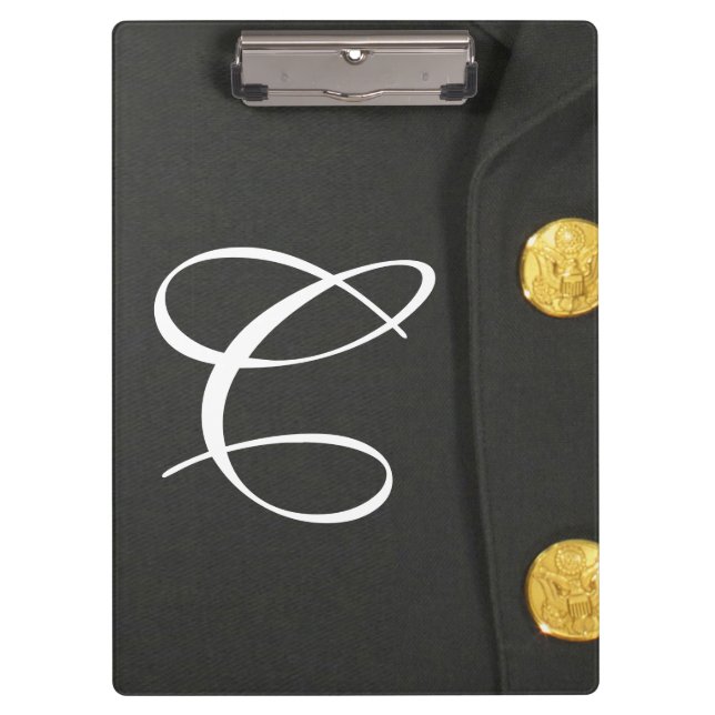 ARMY Class A Uniform Monogram Initial Clip Board (Front)