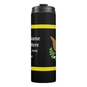 Army colors Plus Defense emblem - Personalize Thermal Tumbler