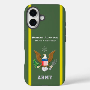Army colours and Defence Emblem personalize iPhone 16 Case