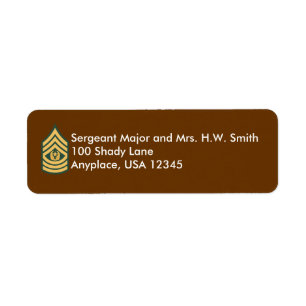 Army Command Sergeant Major Address Label