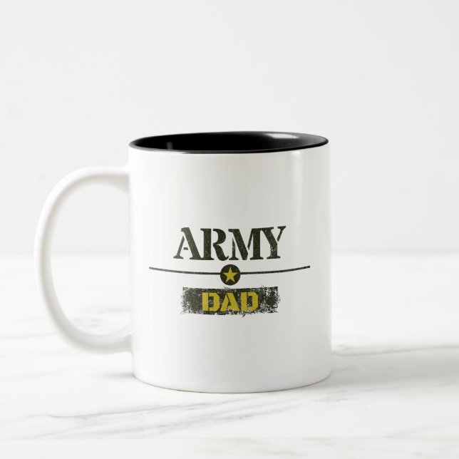 Army Dad Armed Forces Two-Tone Coffee Mug (Left)
