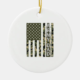 Army Dad Camo American Flag Vintage Shirt Design_1 Ceramic Ornament