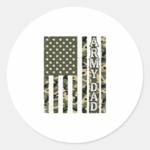 Army Dad Camo American Flag Vintage Shirt Design_1 Classic Round Sticker
