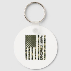 Army Dad Camo American Flag Vintage Shirt Design_1 Keychain