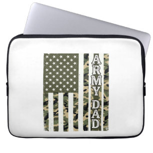 Army Dad Camo American Flag Vintage Shirt Design_1 Laptop Sleeve