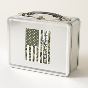 Army Dad Camo American Flag Vintage Shirt Design_1 Metal Lunch Box