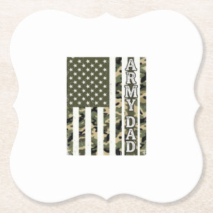 Army Dad Camo American Flag Vintage Shirt Design_1 Paper Coaster