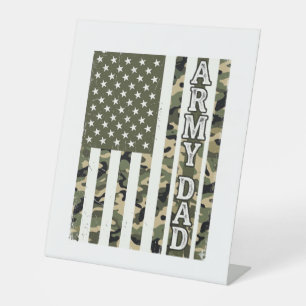Army Dad Camo American Flag Vintage Shirt Design_1 Pedestal Sign