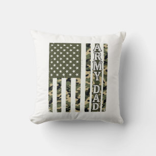Army Dad Camo American Flag Vintage Shirt Design_1 Throw Pillow