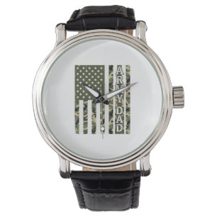 Army Dad Camo American Flag Vintage Shirt Design_1 Watch