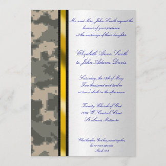 Army Digital Camouflage Wedding Invitation
