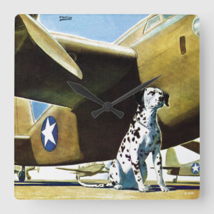 Army Dog Square Wall Clock