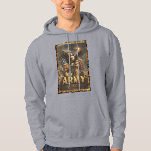Army Emblem with Flag and Eagle Hoodie