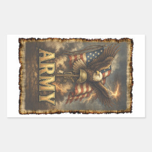 Army Emblem with Flag and Eagle Sticker