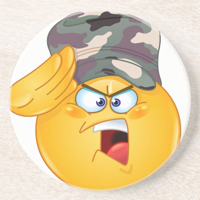army emoji coaster (Front)