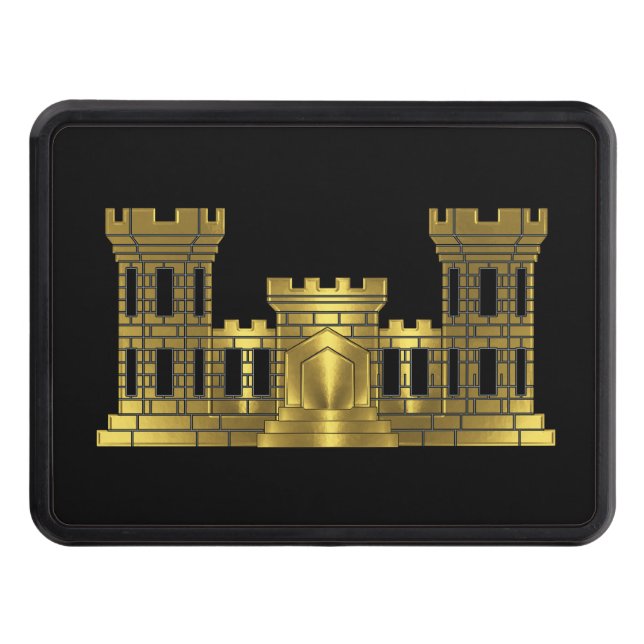 Army Engineer Castle Trailer Hitch Cover (Front)