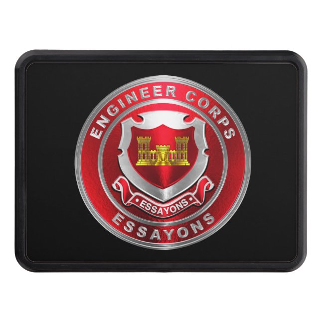 Army Engineer Castle Trailer Hitch Cover (Front)