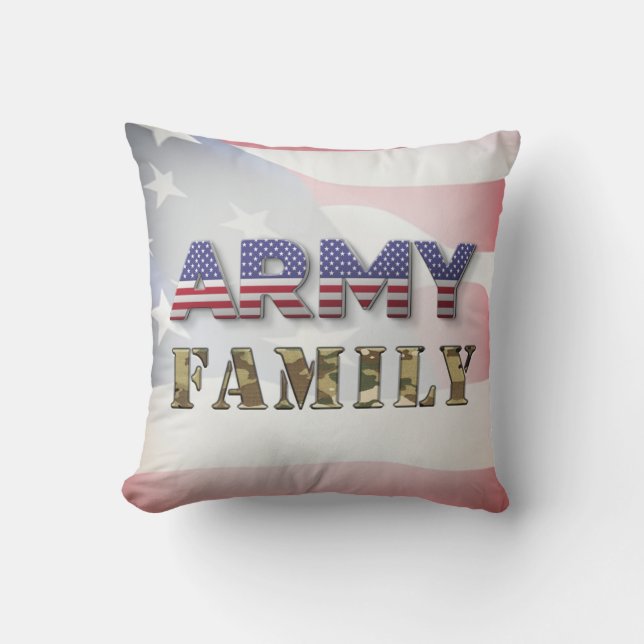 Army Family  Throw Pillow (Front)