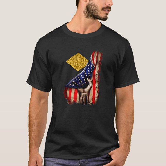 Army Finance Corps Branch American Flag T-Shirt (Front)