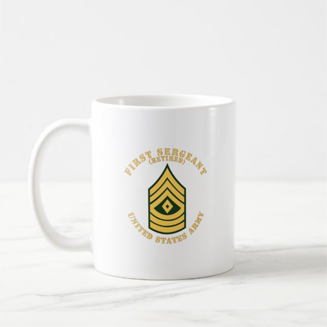Army - First Sergeant - 1SG - Retired - Flat Coffee Mug (Left)