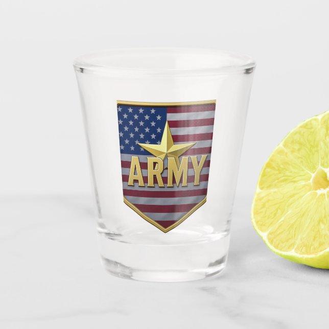 Army Flag Shield Shot Glass (Front)