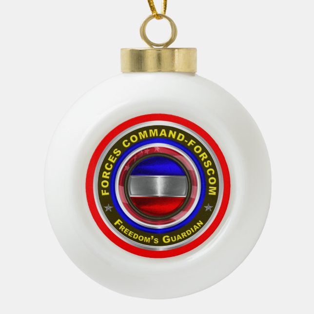 Army Forces Command-FORSCOM Keepsake Ceramic Ball Christmas Ornament (Front)