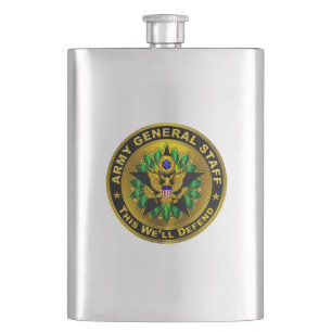 Army General Staff Badge  Hip Flask