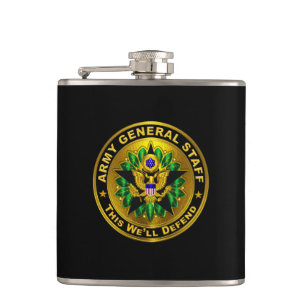 Army General Staff Badge  Hip Flask