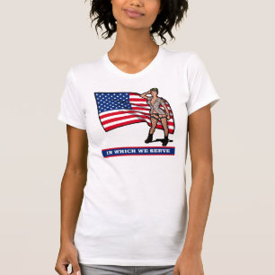 ARMY GIRL WITH FLAG T-Shirt