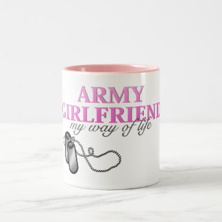 Army Girlfriend, my way of life Two-Tone Coffee Mug