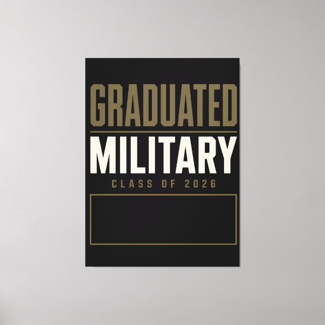 Army Graduation 2026 Personalized Name Gift Canvas Print (Front)