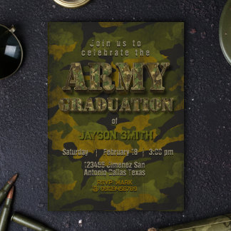 Army Graduation- Military - Soldier  Invitation