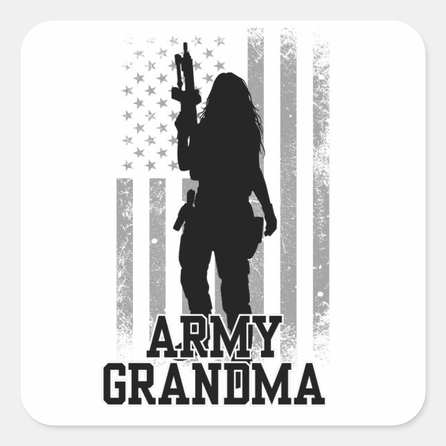 Army Grandma Square Sticker (Front)