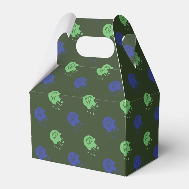 Army Green & Blue Paintball Party Favor Box (Front Side)