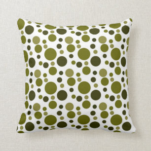 Army Green Bubbles Throw Pillow
