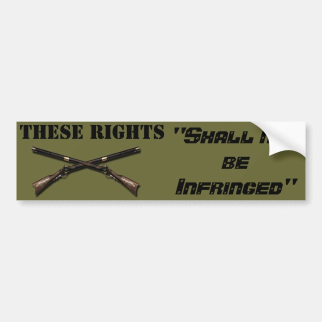 Army Green Bumper Sticker - 2nd Amnd-"Shallnotbe.. (Front)