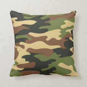 Army Green Camo Camouflage Pattern Throw Pillow