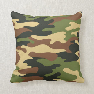 Army Green Camo Camouflage Pattern Throw Pillow