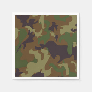 Army Green Camouflage Paper Napkins