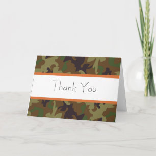 Army Green Camouflage Thank You card
