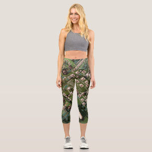 Army Green Circuit Board Camo High Waisted Capris