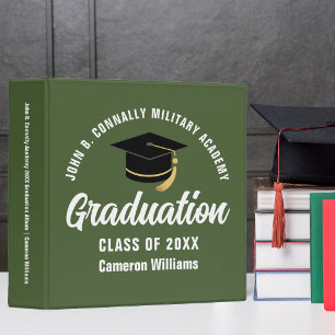 Army Green Custom Military Graduation Photo Album Binder