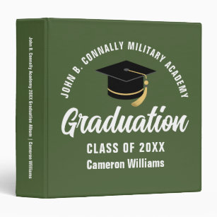 Army Green Custom Military Graduation Photo Album Binder
