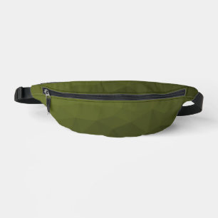 Army green dark gradient geometric mesh pattern fanny pack
