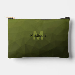 Army green geometric mesh pattern Monogram Accessory Pouch