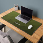 Army green geometric mesh pattern monogram desk mat<br><div class="desc">Monogram Personalize with your custom initial and name. Unique cool desk mat for his office, room, work, man cave, gaming room.. Army green gradient geometric mesh pattern triangles ombre. Army green dark olive hue for soldier gear, camo. It mimics natural military landscapes, toughness, endurance, resilience. Earthy undertones connect to nature,...</div>