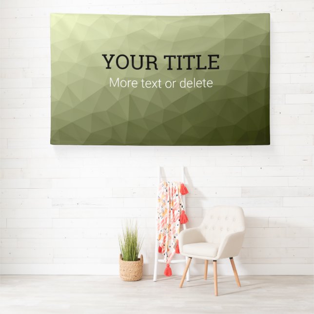 Army green geometric mesh Triangle custom text Banner (Insitu)