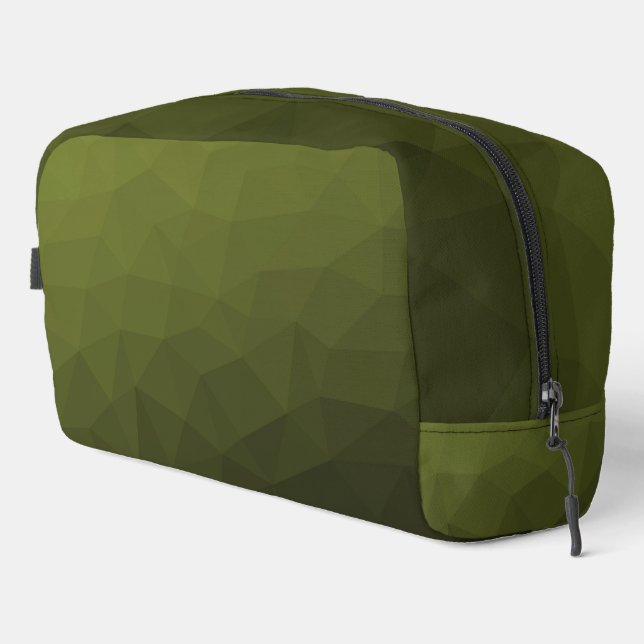 Army green gradient geometric mesh pattern dopp kit (Right Corner)