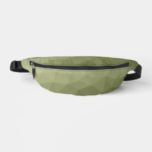 Army green gradient geometric mesh pattern fanny pack