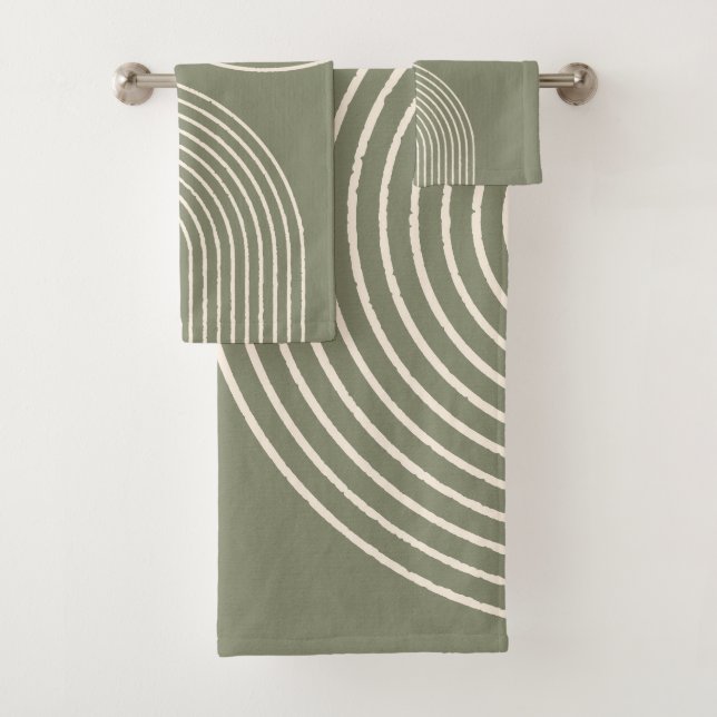 Army Green Minimalist Bath Towel Set (Insitu)
